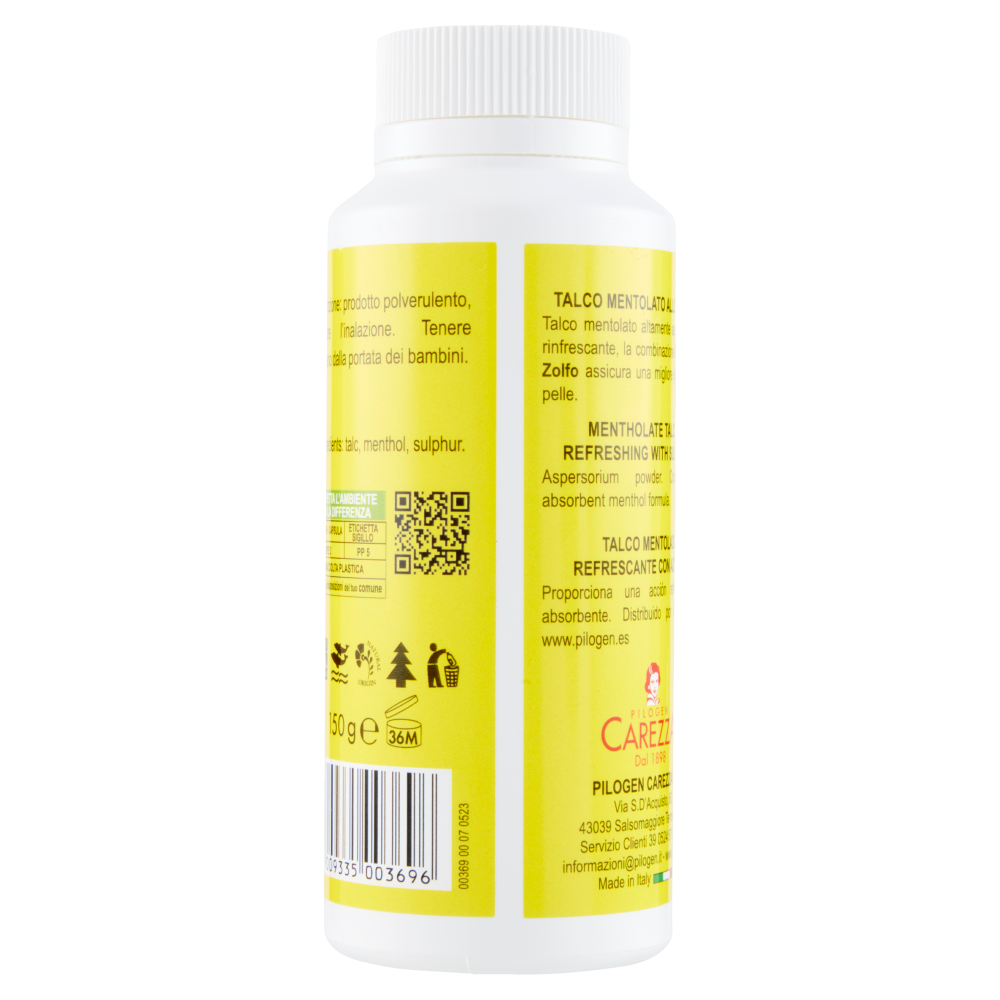 Pilogen Carezza Linea Supersapone Tabiano Talco Mentolato allo Zolfo 150 g