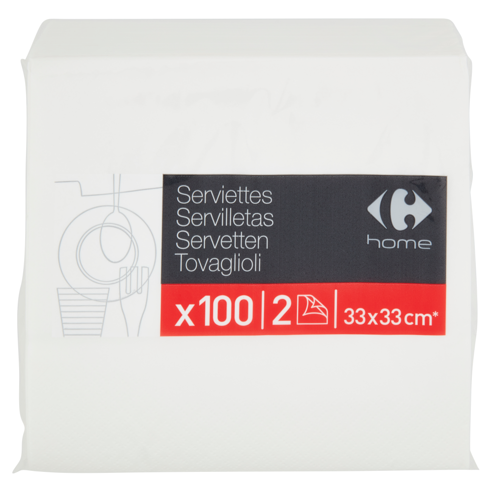 Carrefour home Tovaglioli 2 veli 33x33 cm* 100 pz