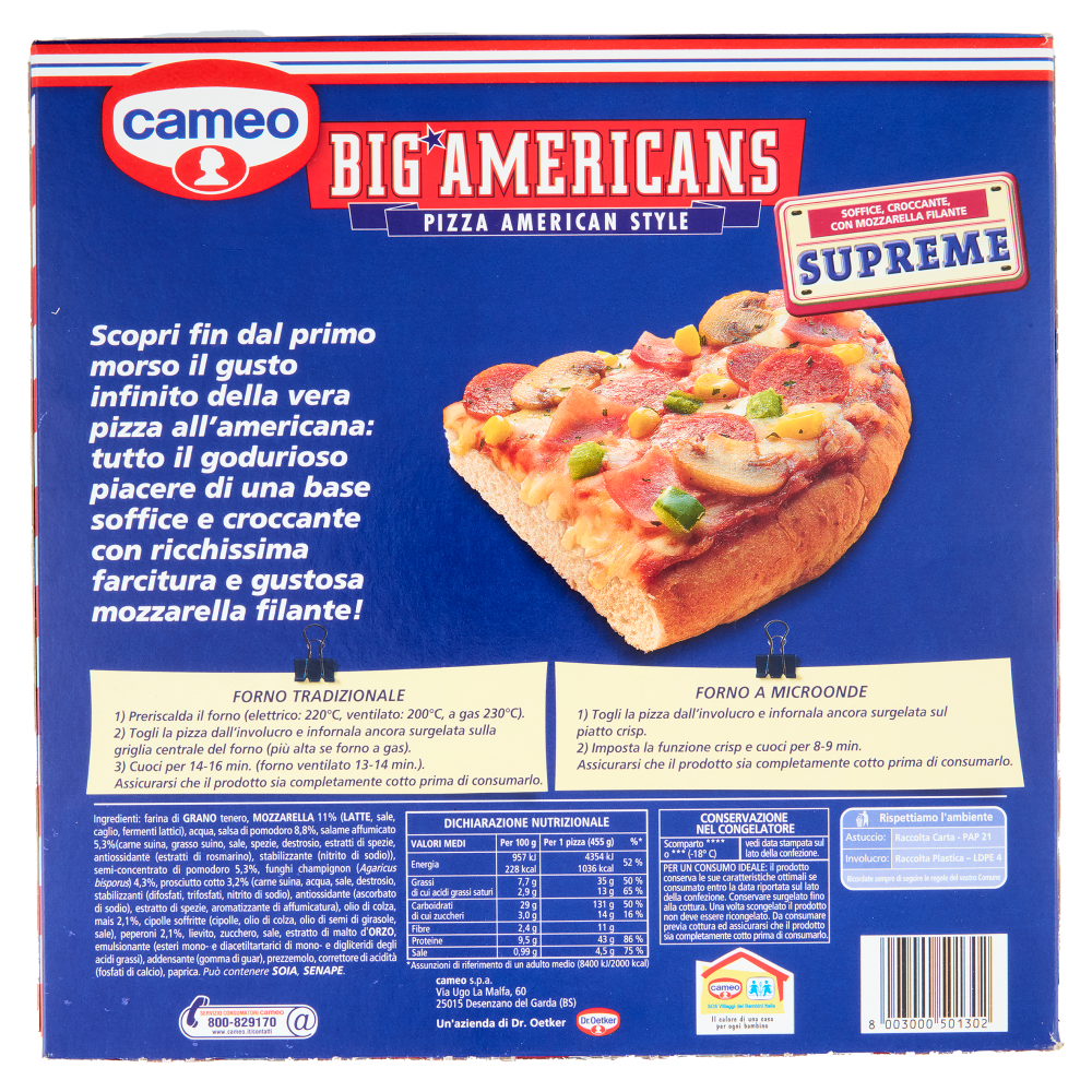 cameo Big Americans Supreme Prodotto Surgelato 455 g