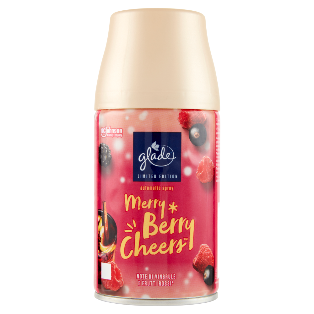 Glade Automatic Spray, Profumatore per Ambienti Ricarica, Fragranza Merry Berry Cheers 269 ml