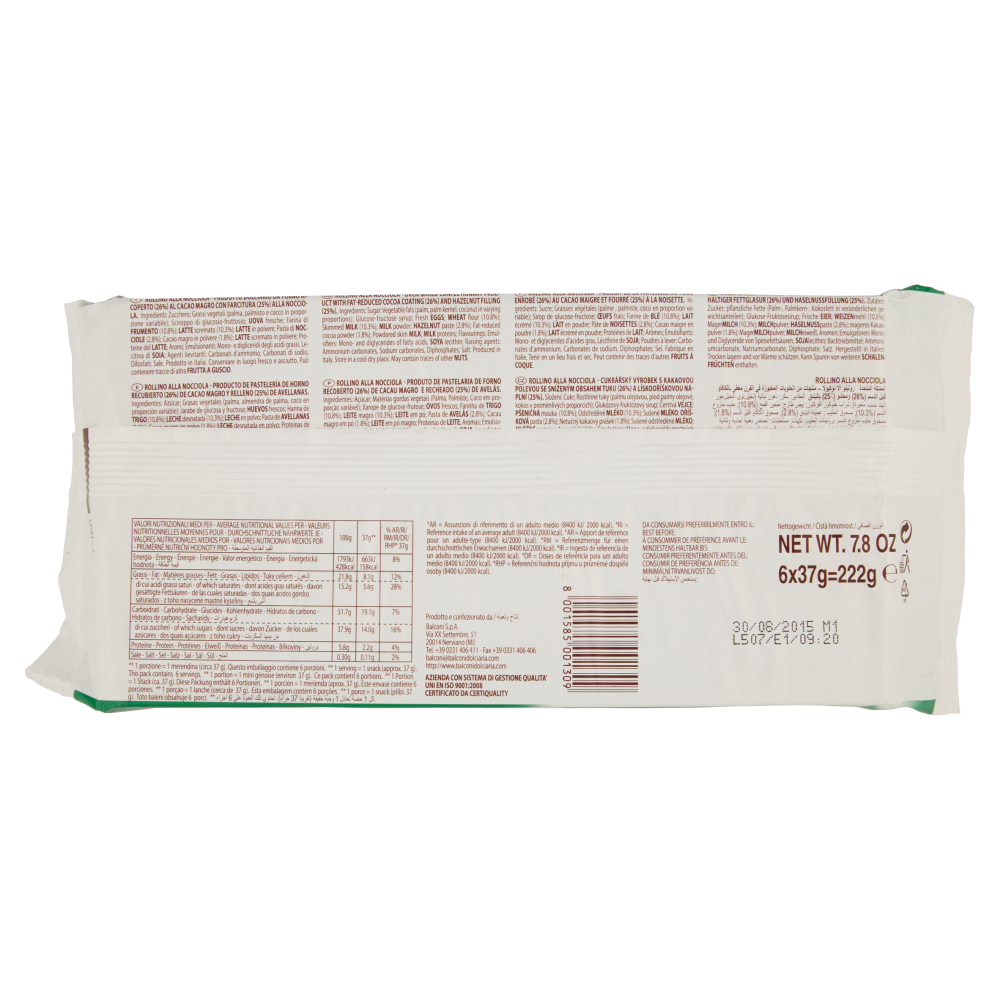 Balconi Rollino nocciola 6 x 37 g