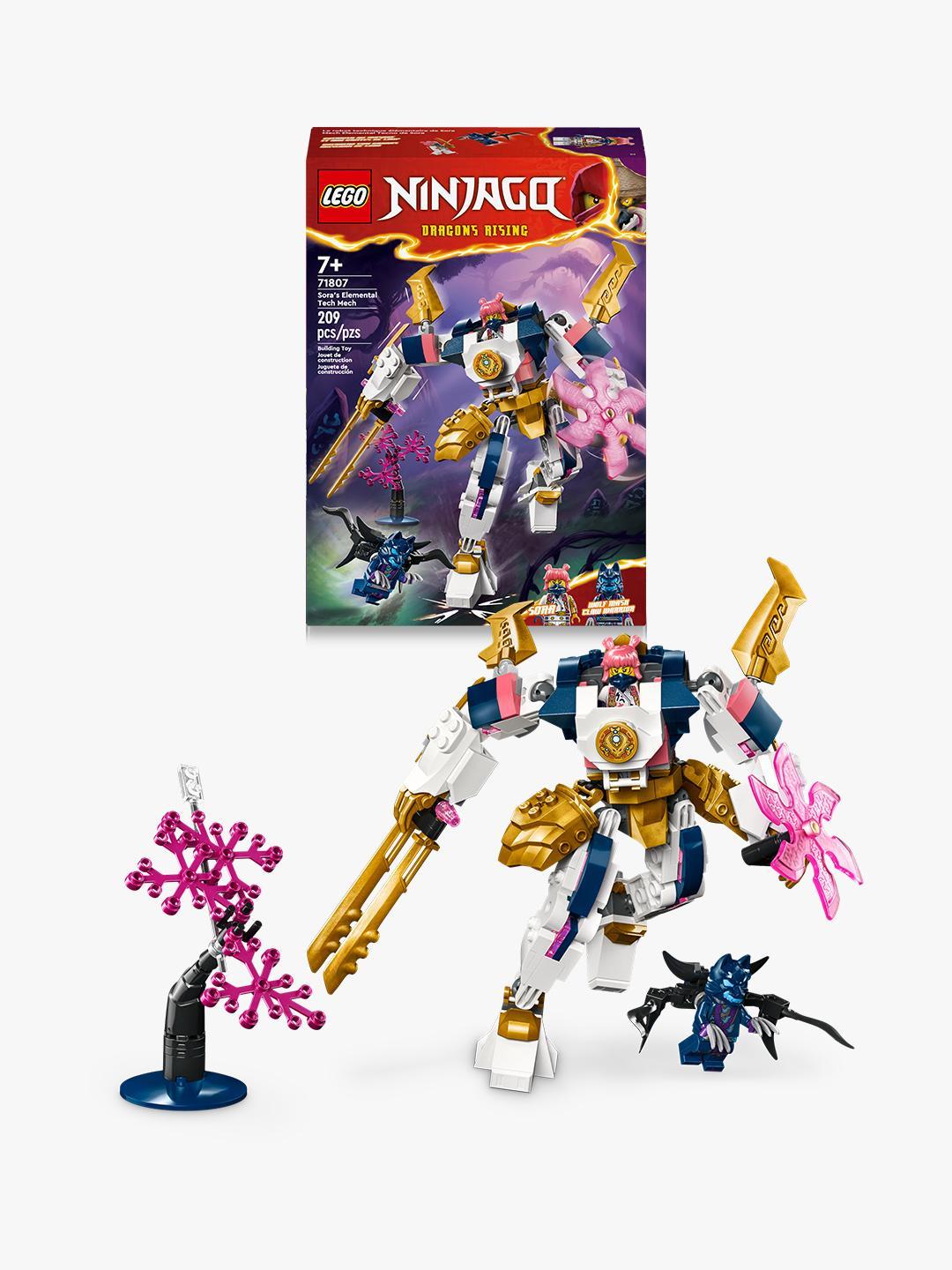 LEGO NINJAGO 71807 Mech Elemento Tech di Sora, Giochi per Bambini 7+ Anni, Action Figure Snodabile e 2 Minifigure, Regalo Ninja