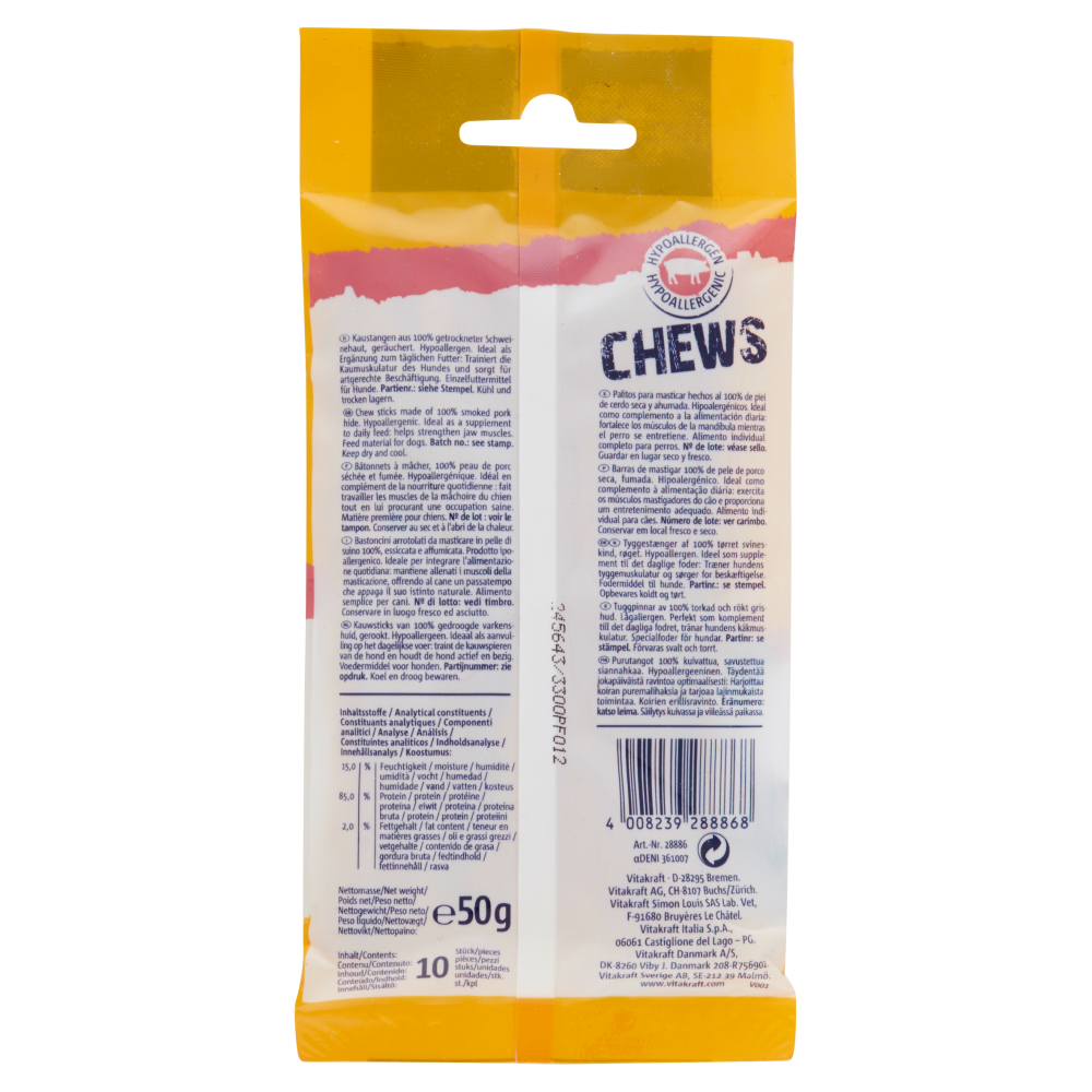 Vitakraft Chews Bastoncini arrotolati da masticare 10 pezzi 50 g