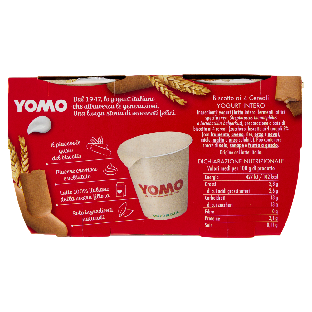 Yomo il Biscotto ai 4 Cereali 2 x 125 g
