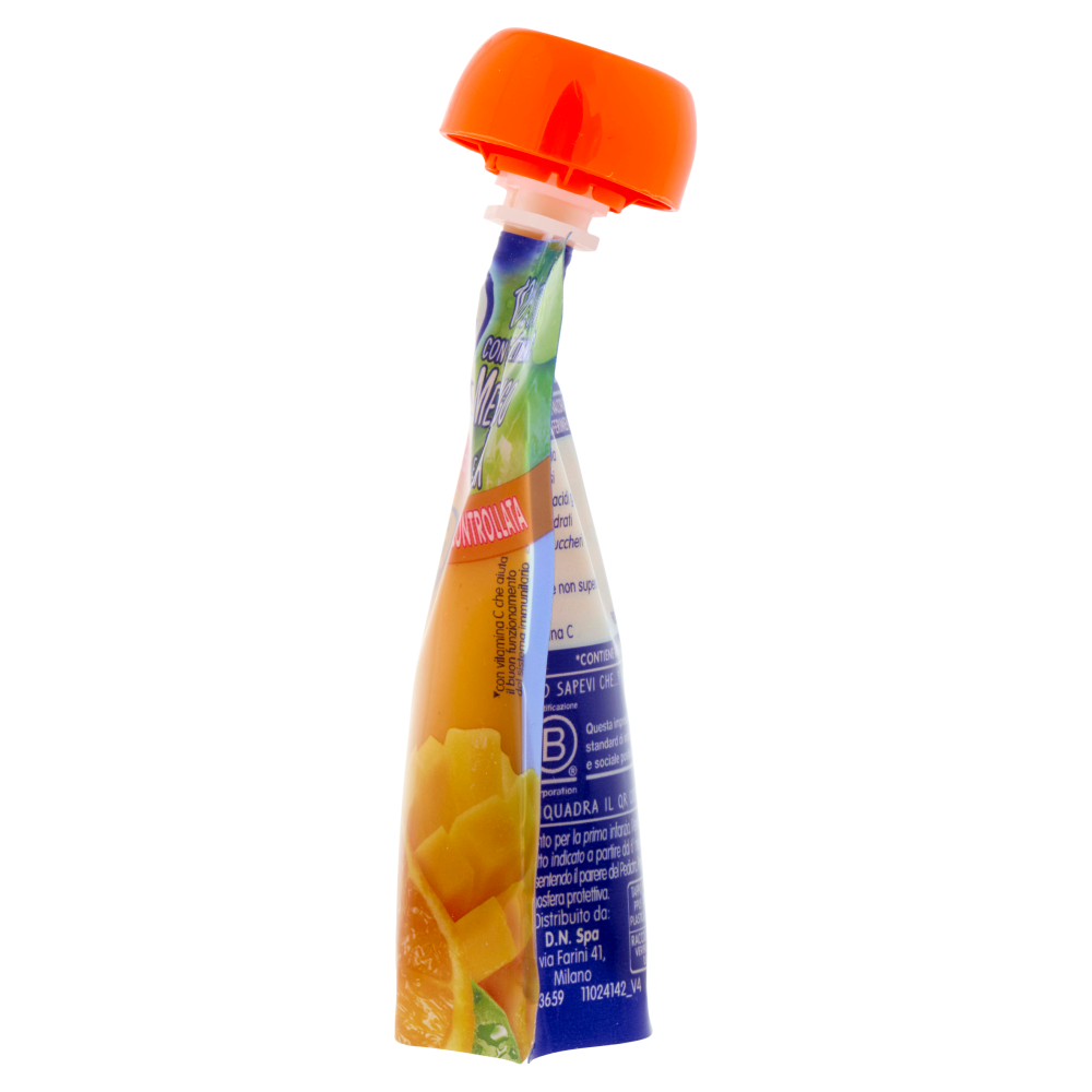 MELLIN Merenda di Frutta 100% con Carota, Arancia e Mango, a partire dal 6&deg; mese, Pouch 90 g
