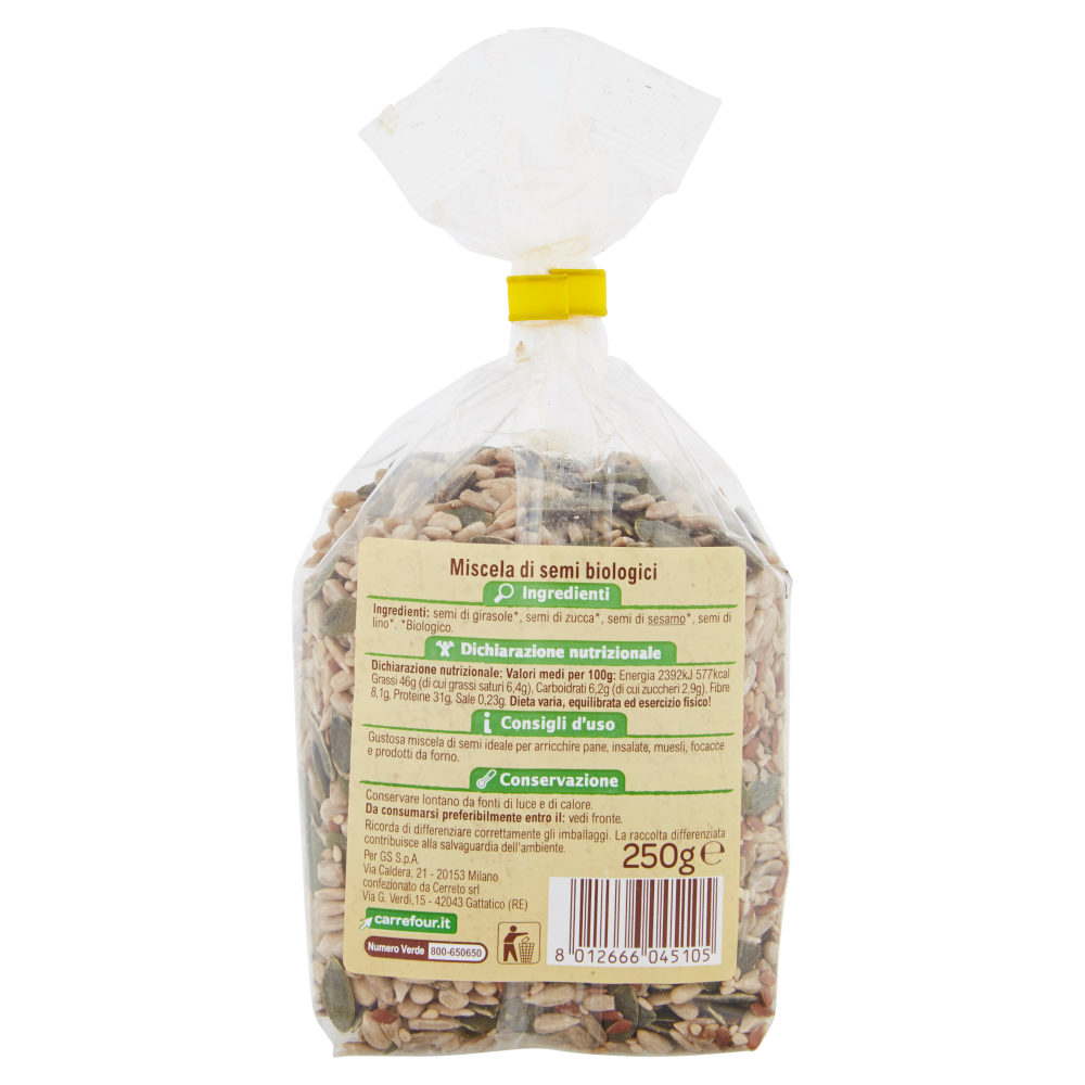Carrefour Bio Miscela di Semi Biologici 250 g