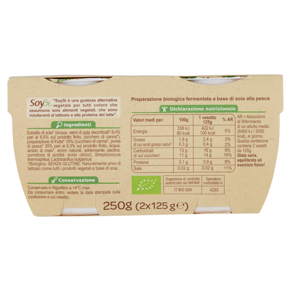 Carrefour Bio SoySì Pesca 2 x 125 g