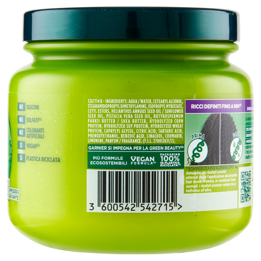 Garnier Fructis Hydra Ricci Hair Bomb Proteine, maschera ultra idratante 320 ml