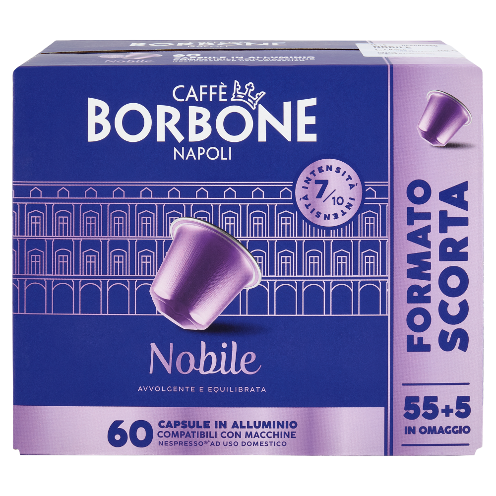 Caff&egrave; Borbone Nobile Capsule in Alluminio Compatibili Nespresso* ad Uso Domestico 2 x 150 g