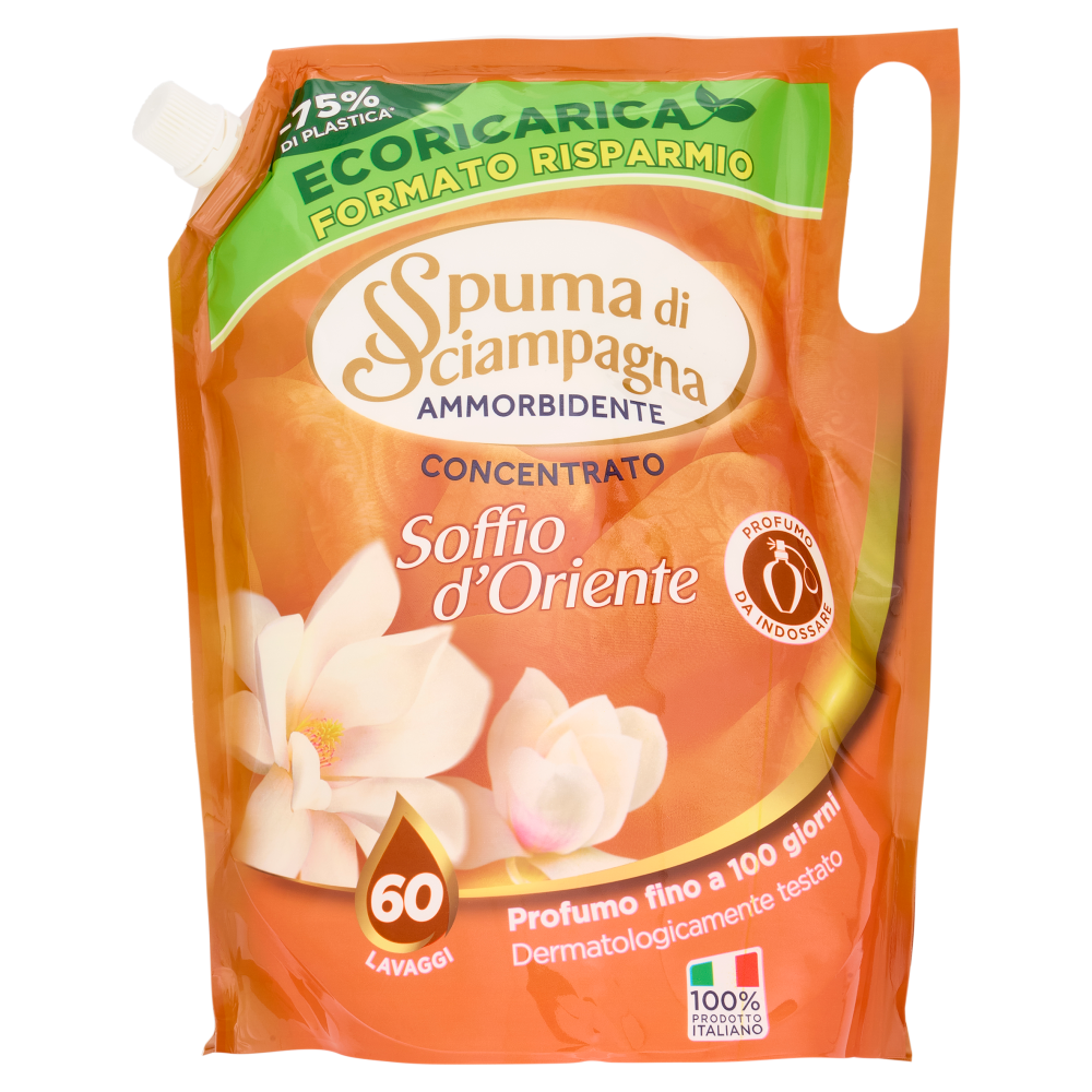 Spuma di Sciampagna Ammorbidente Concentrato Soffio d'Oriente Ecoricarica 1200 ml