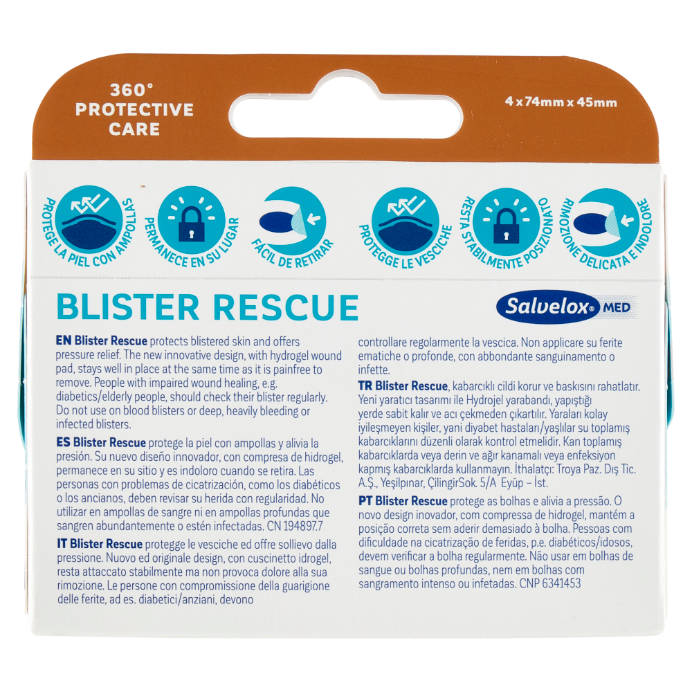 Salvelox Med Blister Rescue Vesciche Extreme XL 4 pz