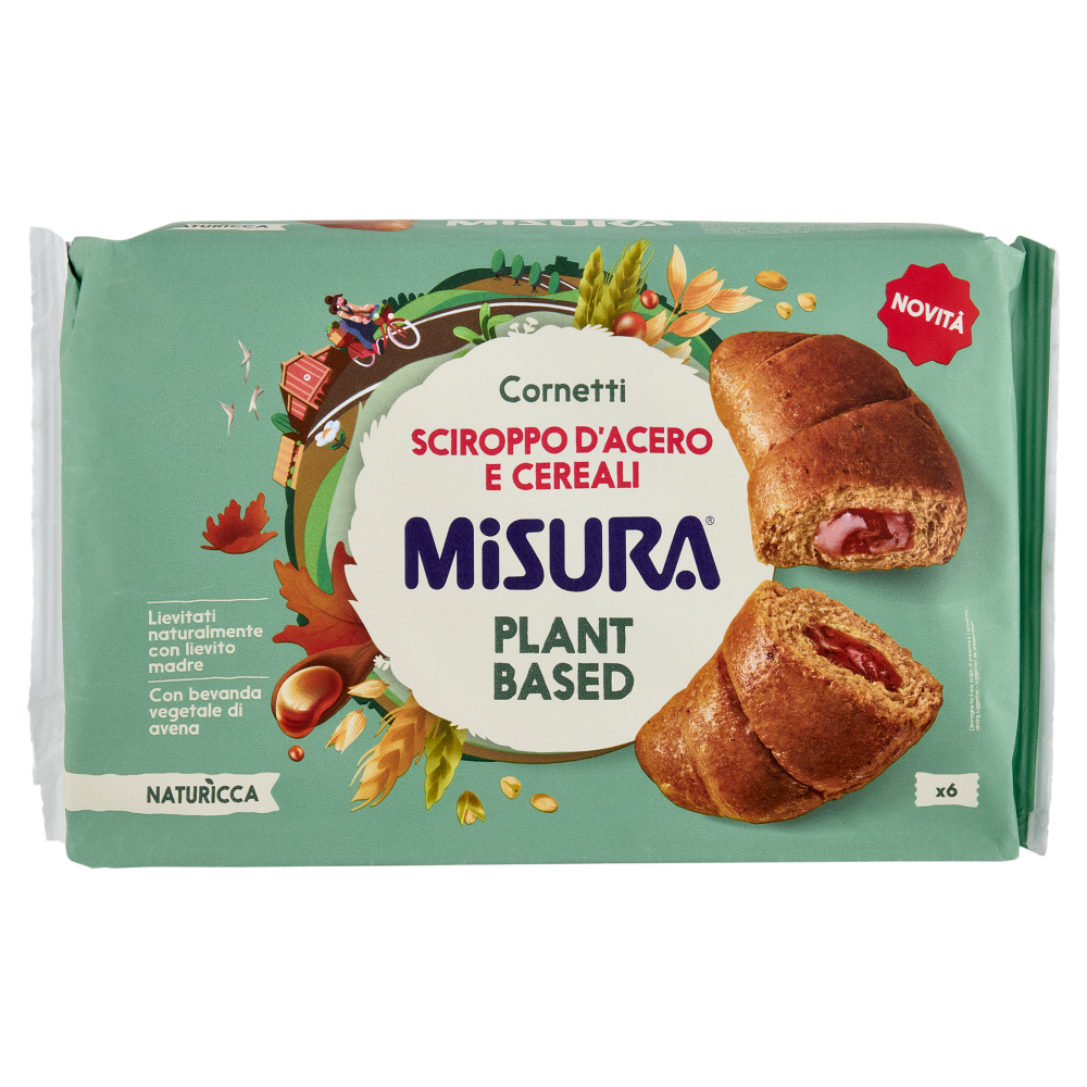Misura Naturìcca Cornetti Sciroppo d'Acero e Cereali Plant Based 6 x 49,7 g