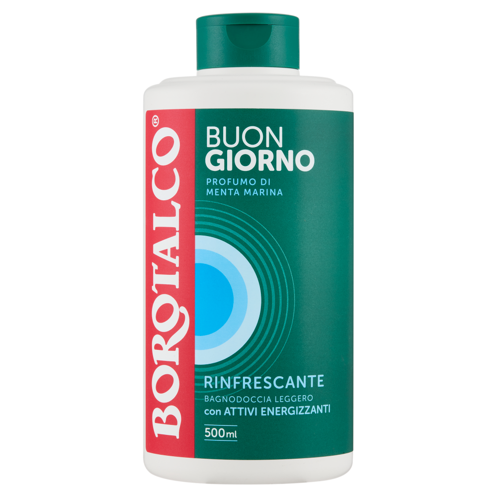 Borotalco Buongiorno Profumo di Menta Marina Rinfrescante Bagnodoccia Leggero 500 ml