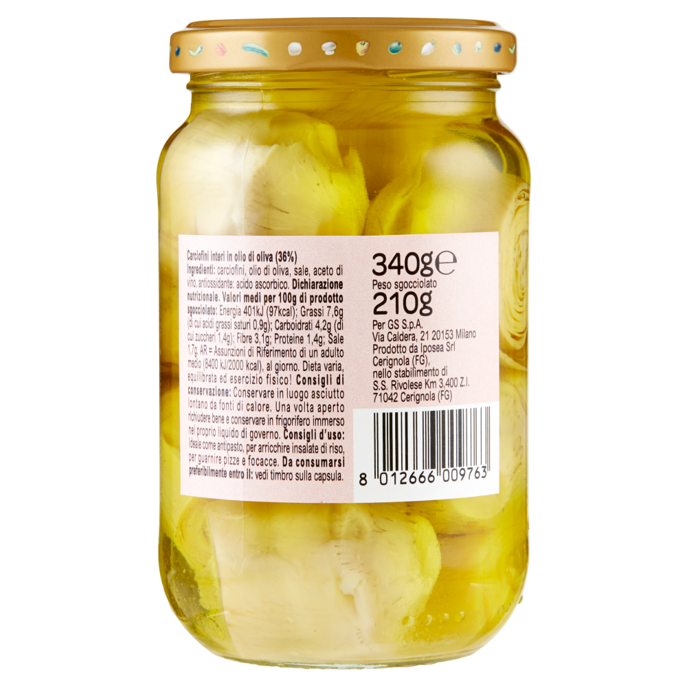 Carrefour Sottolio Carciofini Interi in olio di oliva 340 g
