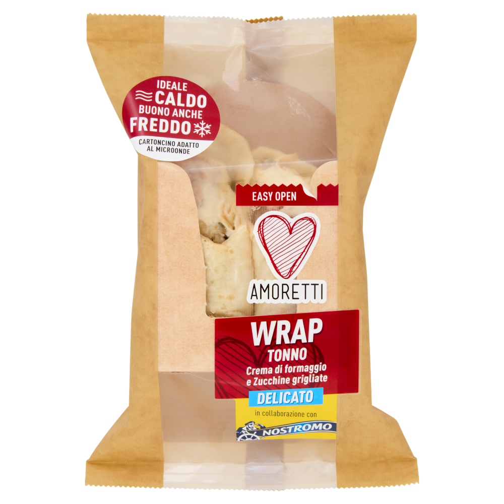 Amoretti Wrap Tonno Crema di formaggio e Zucchine grigliate Delicato 150 g