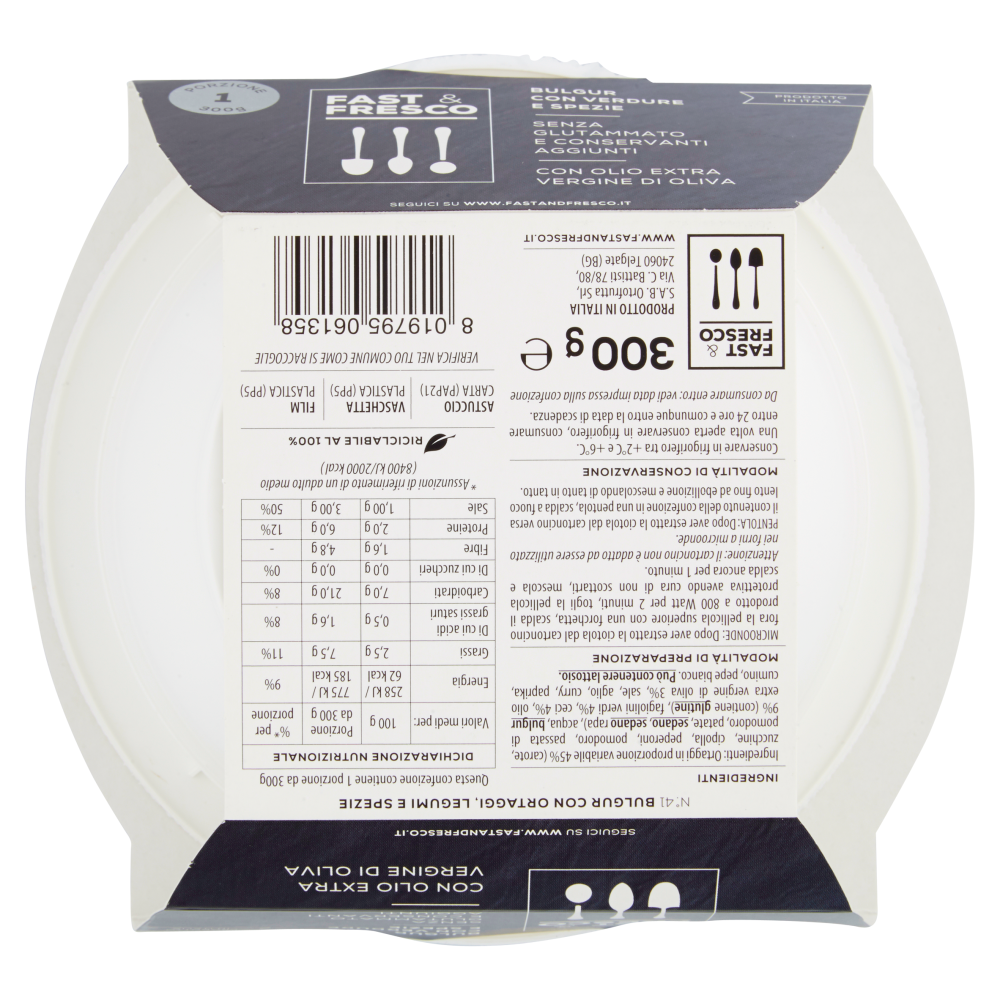 Fast & Fresco N&deg;. 41 Bulgur con Verdure e Spezie 300 g