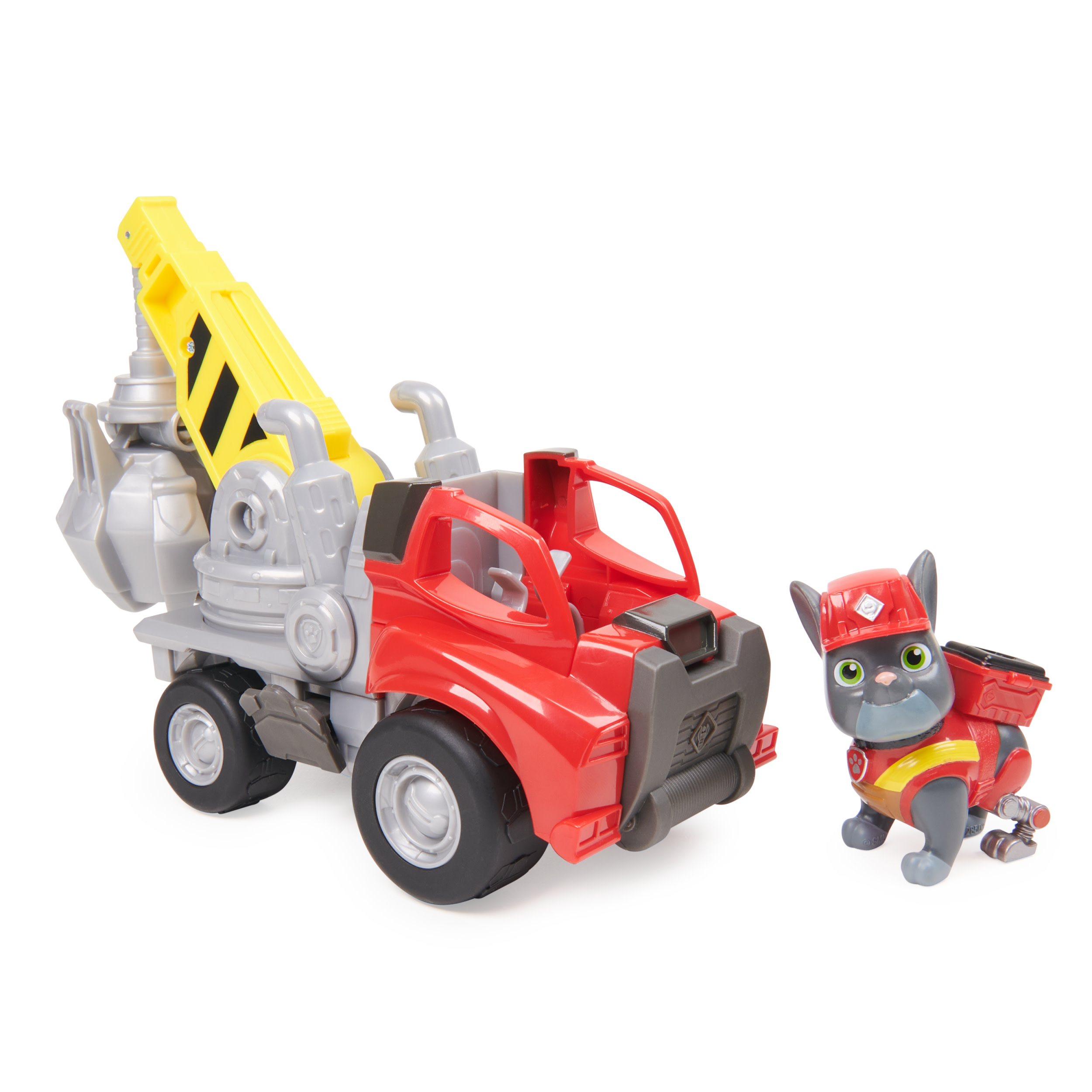 Rubble & Crew , camion giocattolo Charger's Crane Grabber con parti mobili e action figure da collezione, giocattoli per bambini dai 3 anni in su