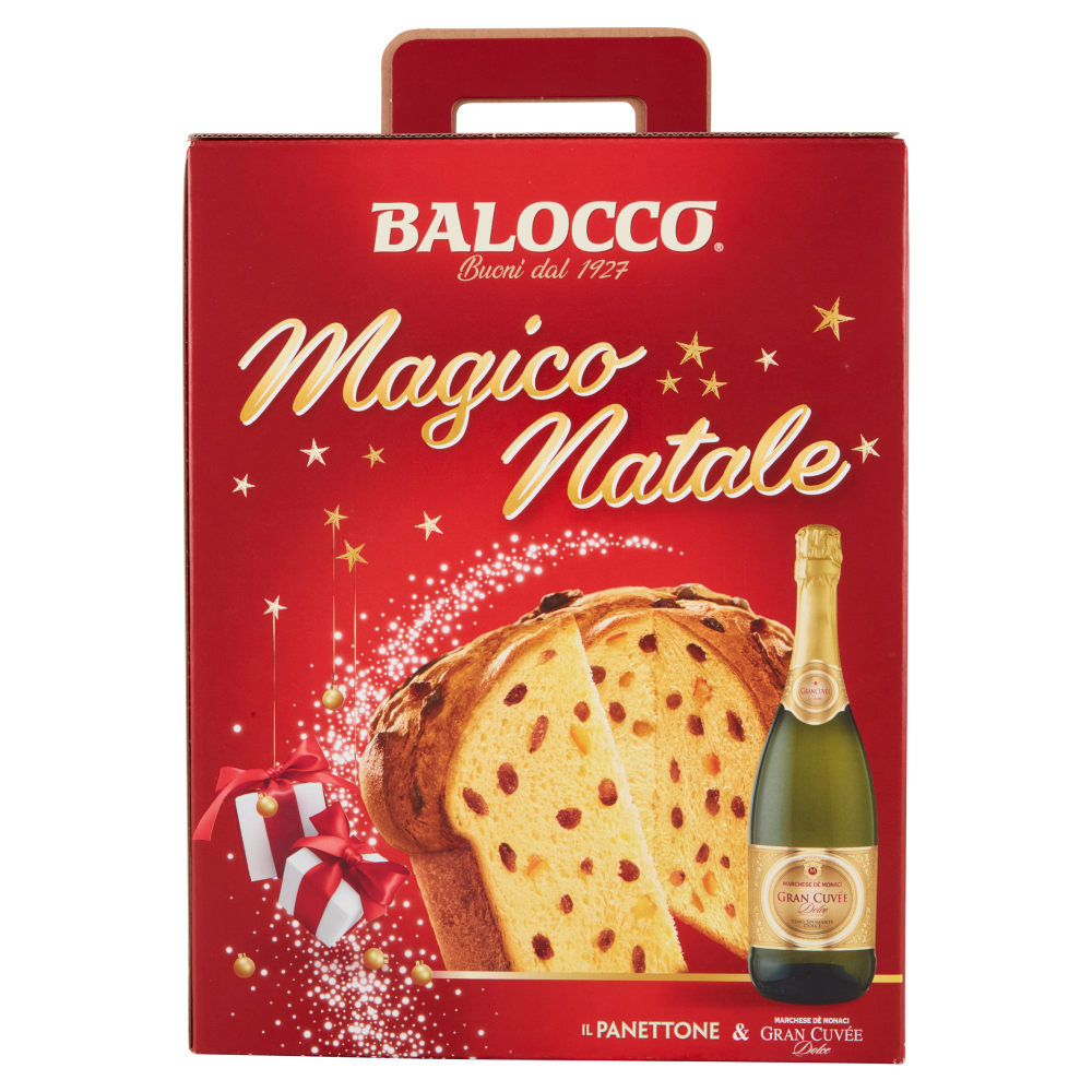 Balocco Magico Natale il Panettone 750 g & Marchese dè Monaci Gran Cuvée Dolce 75 cl