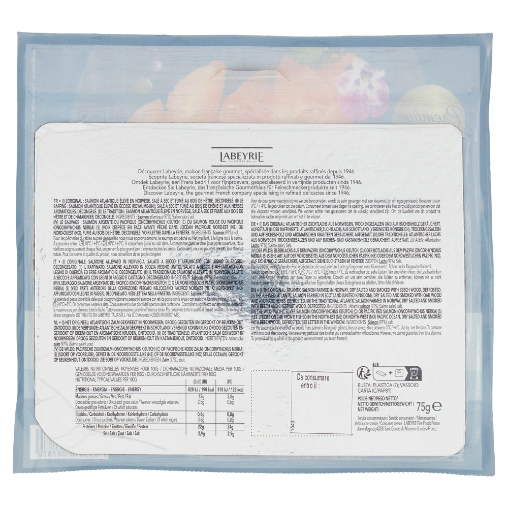 Labeyrie l'Originale Salmone affumicato ASC, 100% Senza Antibiotici, gusto Delicato 75 g