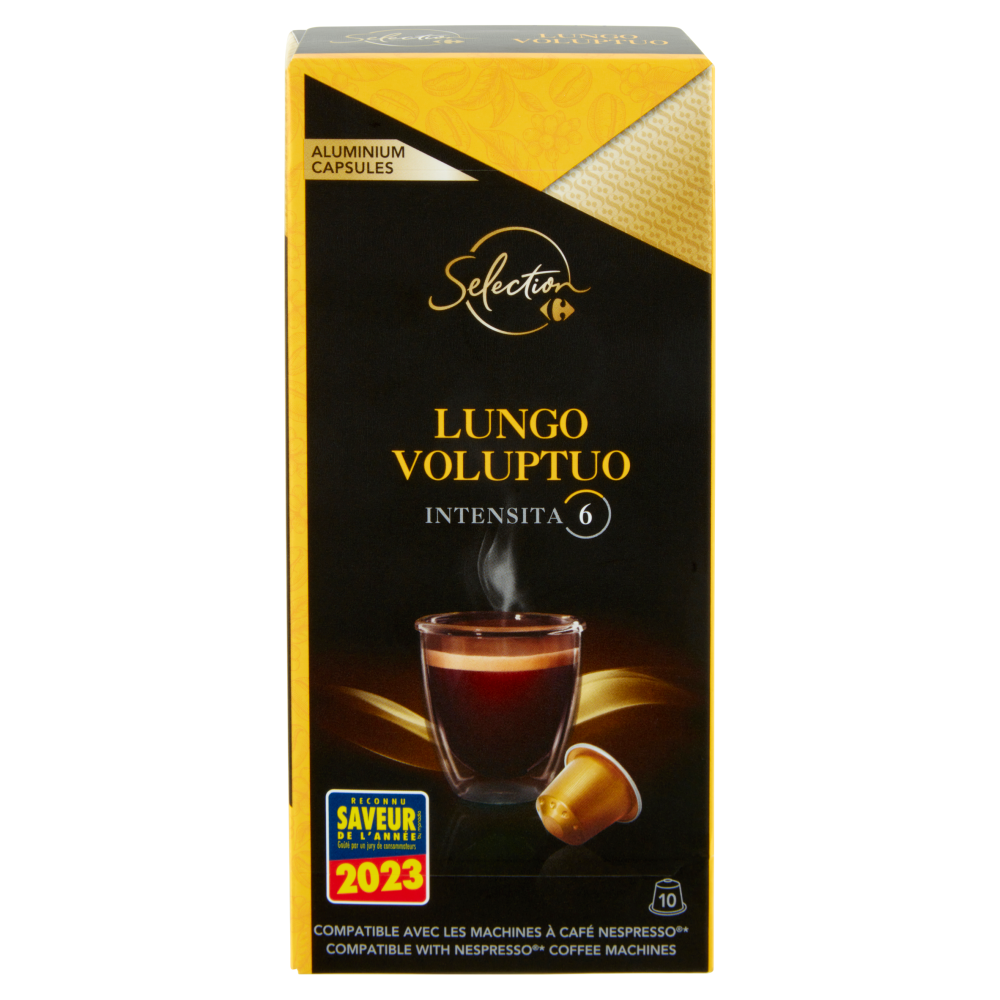 Carrefour Selection Lungo Voluptuo Intensità 6 10 Capsule 52 g