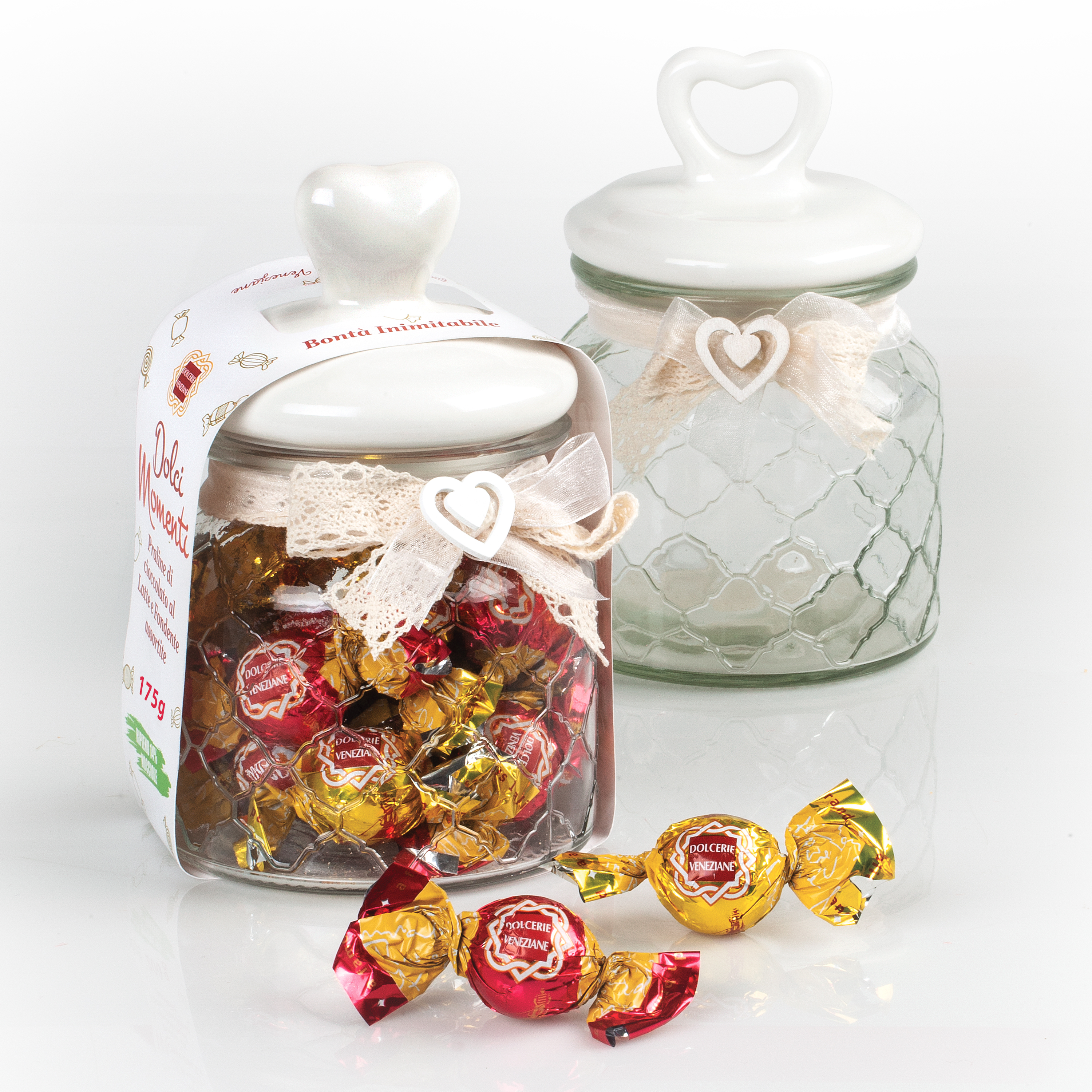 Biscottiera con praline di cioccolato al latte e fondenti 175g