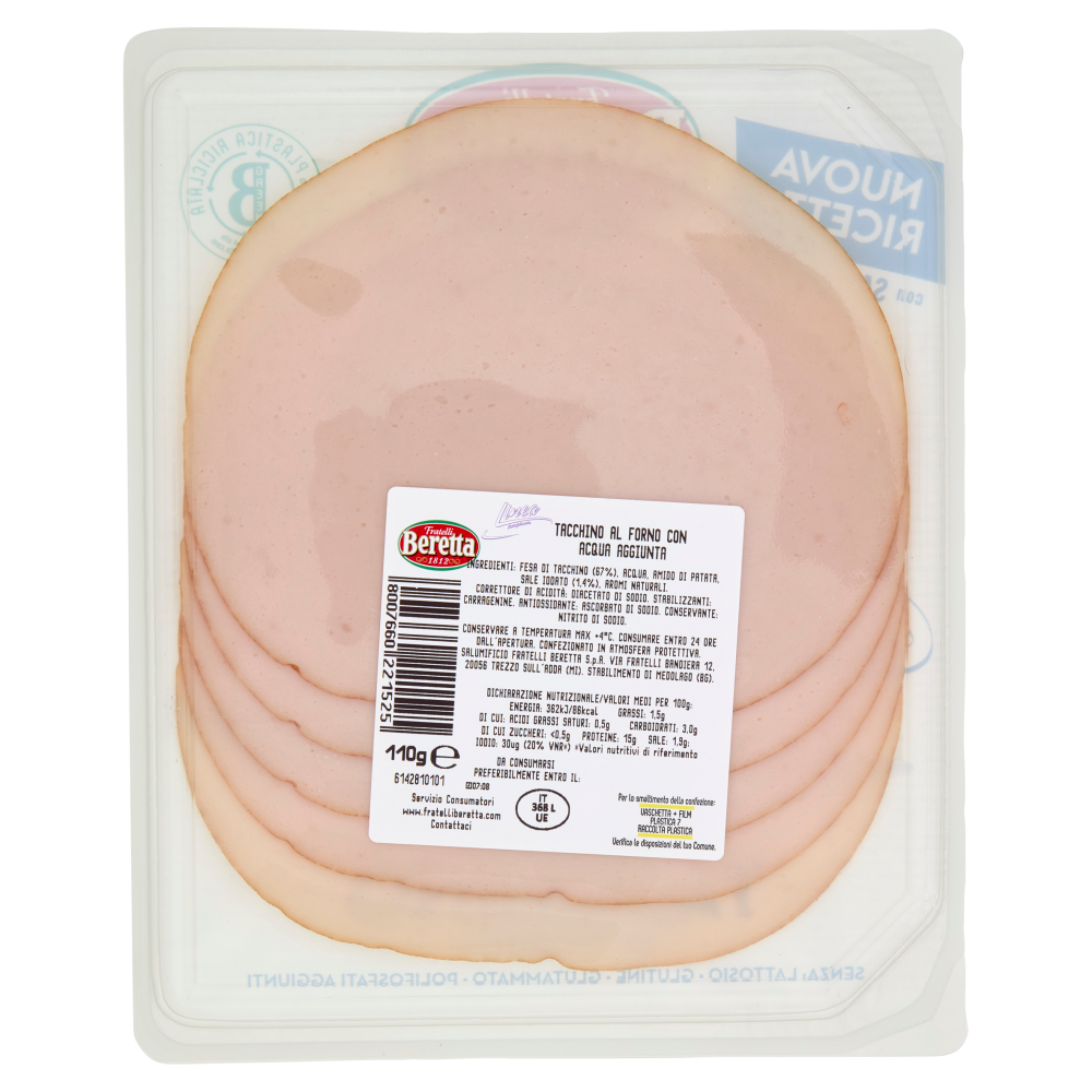 Fratelli Beretta Linea Fresca Salumeria Tacchino al Forno 110 g