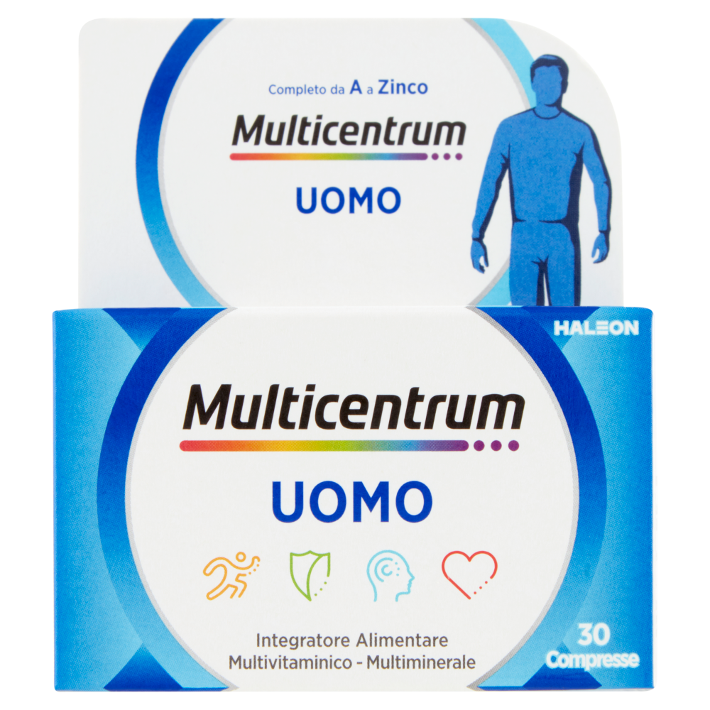 Multicentrum Uomo Vitamina B, D, Magnesio Integratore Multivitaminico Completo 30 cpr 39 g