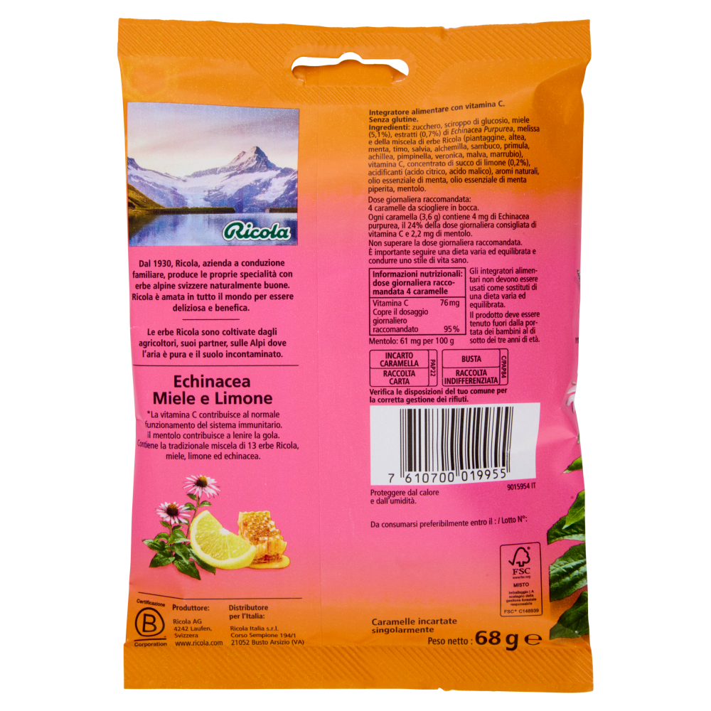 Ricola Echinacea Miele e Limone 68 g