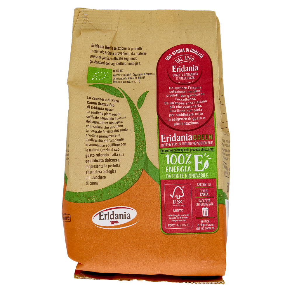 Eridania zucchero di pura canna grezzo Bio 500 g
