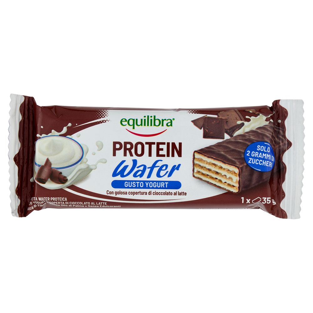 Equilibra Protein Wafer Gusto Yogurt con golosa copertura di cioccolato al latte 35 g