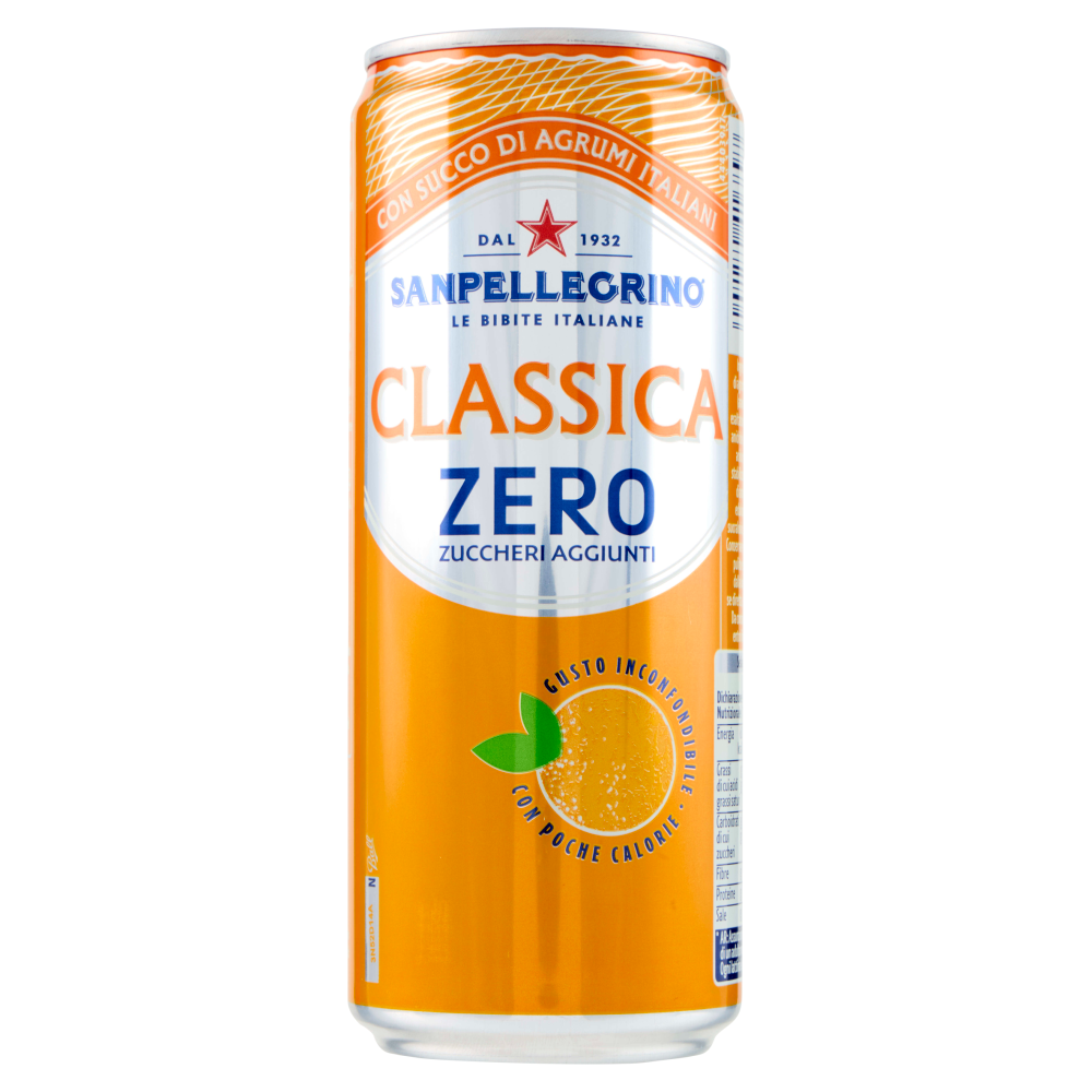 BIBITE SANPELLEGRINO, Bevande Gassate, Classica Zero, Lattina 33cl