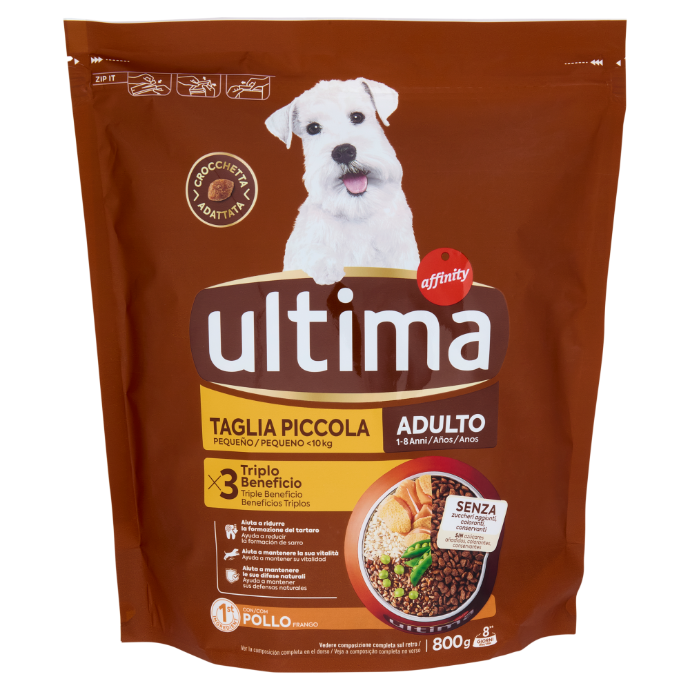 ultima Dog Taglia Piccola Adulto 1-8 Anni con Pollo 800 g