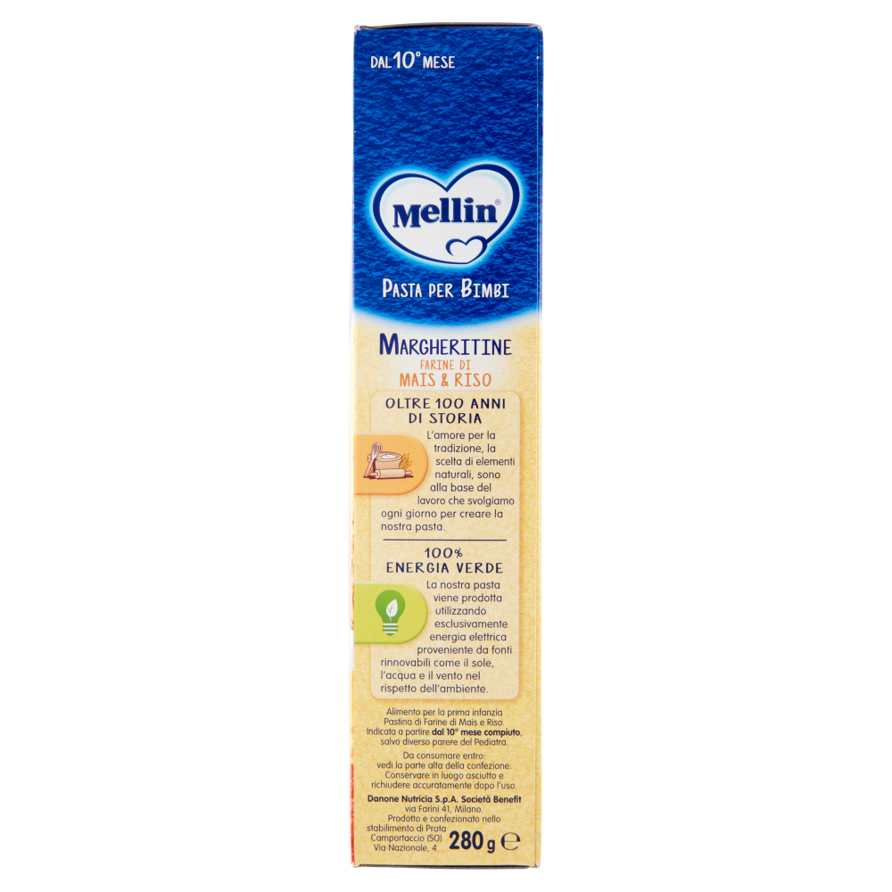 Mellin Pasta per Bimbi Margheritine Farine di Mais & Riso 280 g