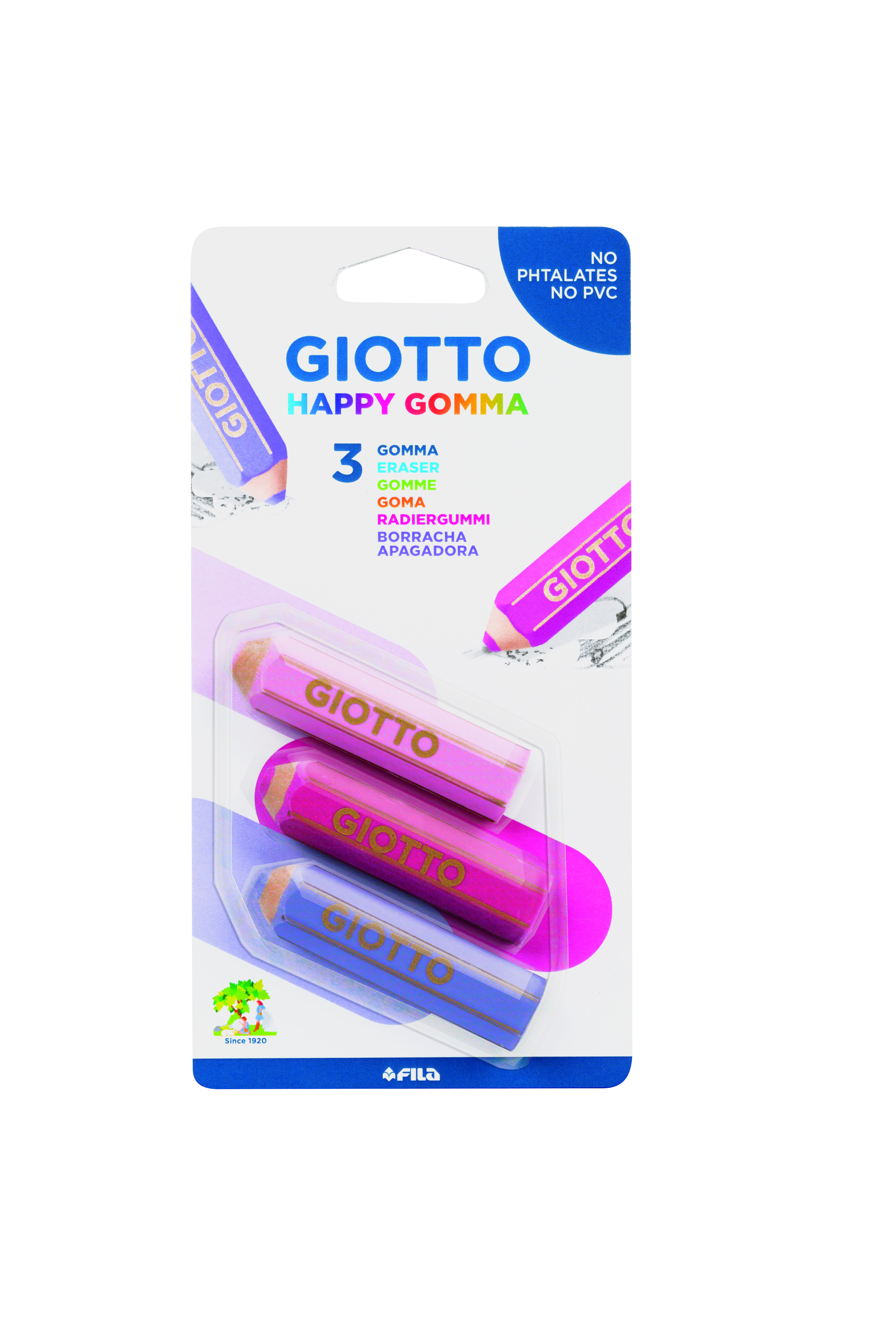 Giotto Happy Gomma, 3 pz