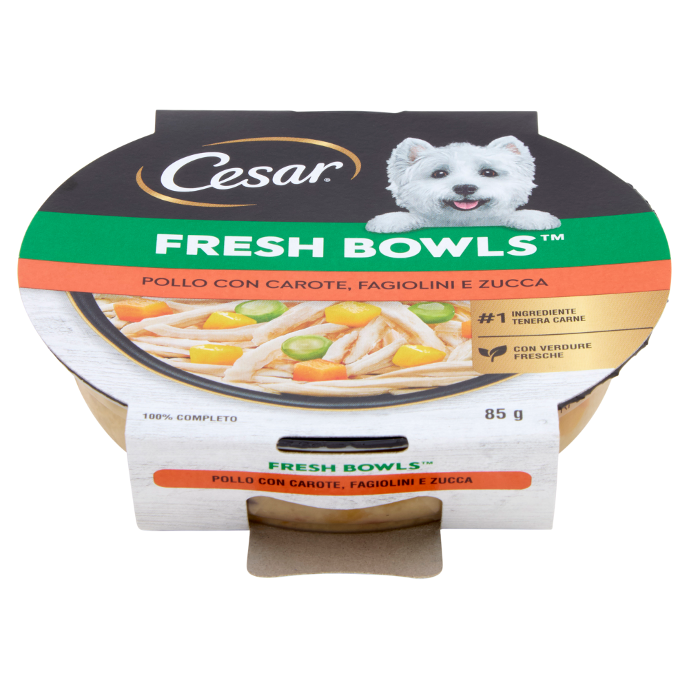 Cesar Fresh Bowls Cibo umido Cane Pollo Carote 85 g