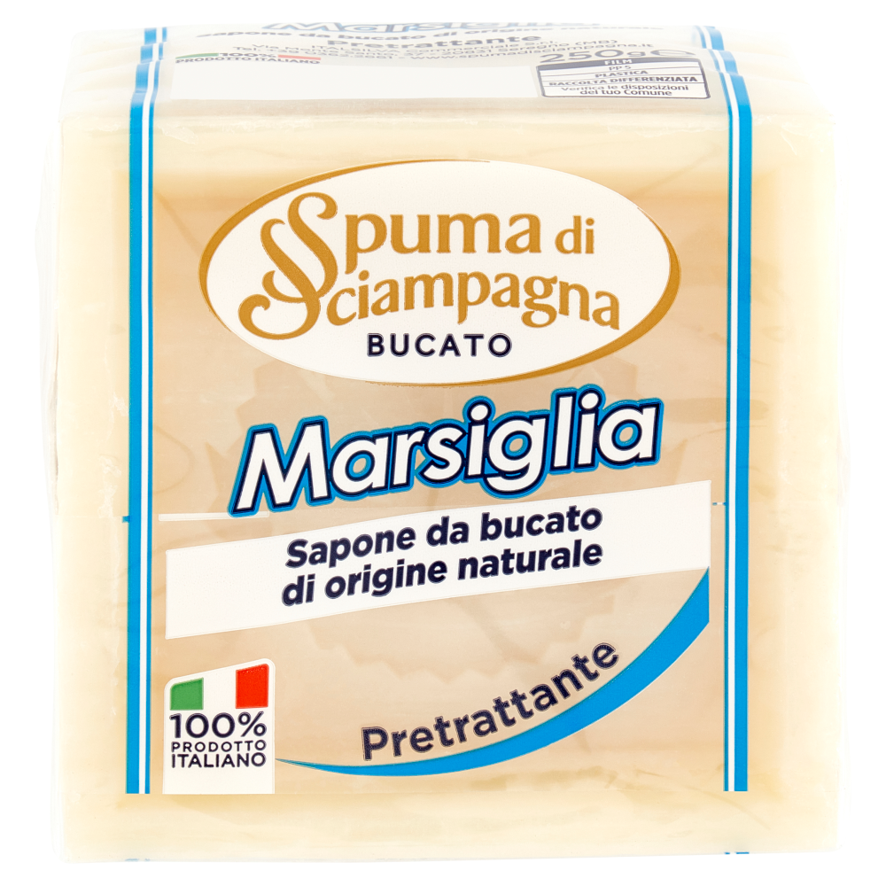 Spuma di Sciampagna Bucato Marsiglia Sapone da bucato di origine naturale 250 g