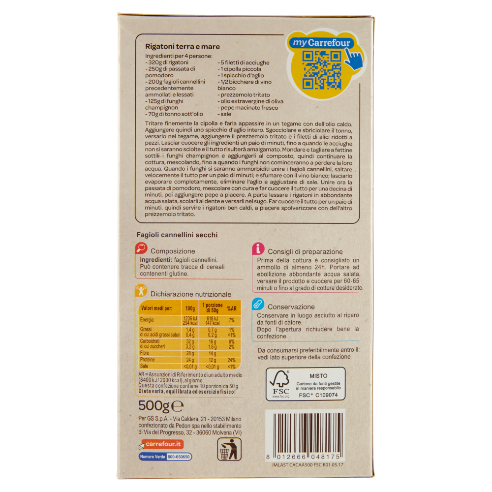 Carrefour Fagioli cannellini 500 g