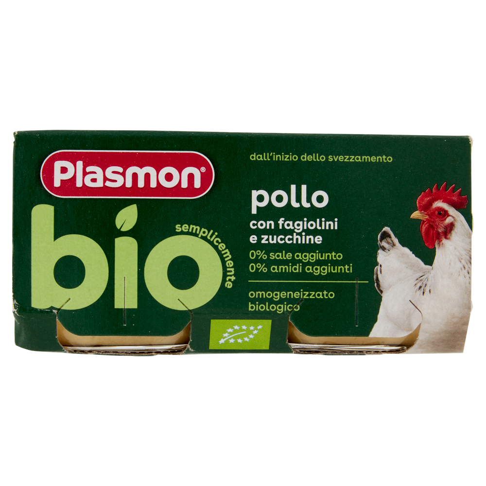 Plasmon semplicemente bio pollo con fagiolini e zucchine 2 x 80 g