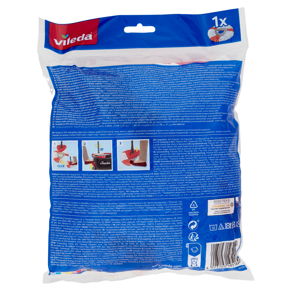Vileda Turbo Refill 2in1 Microfibre 1 pz