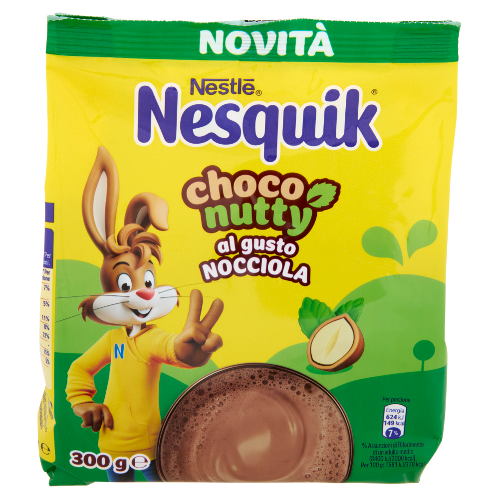 NESQUIK Choconutty gusto Nocciola Preparato per Bevanda con Cacao Solubile Sacchetto 300g
