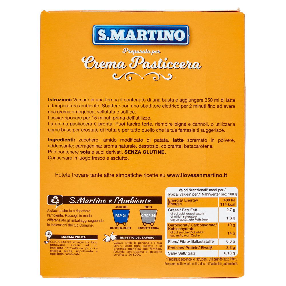 S.Martino Preparato per Crema Pasticcera 2 Buste 140 g