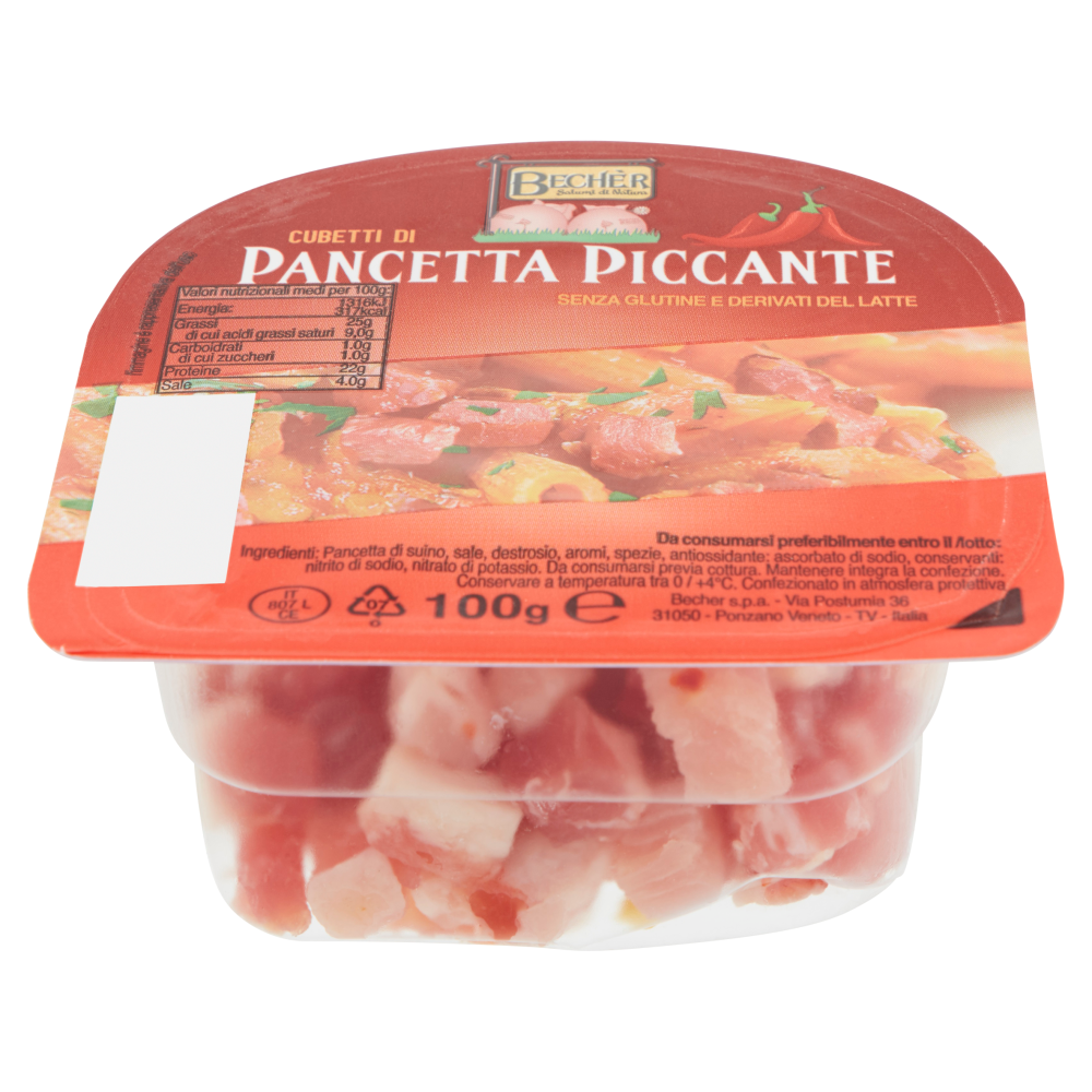 Bechèr Cubetti di Pancetta Piccante 100 g