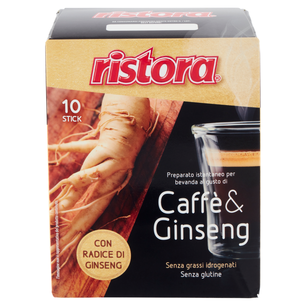 ristora Preparato istantaneo per bevanda al gusto di Caffè & Ginseng 10 x 10 g
