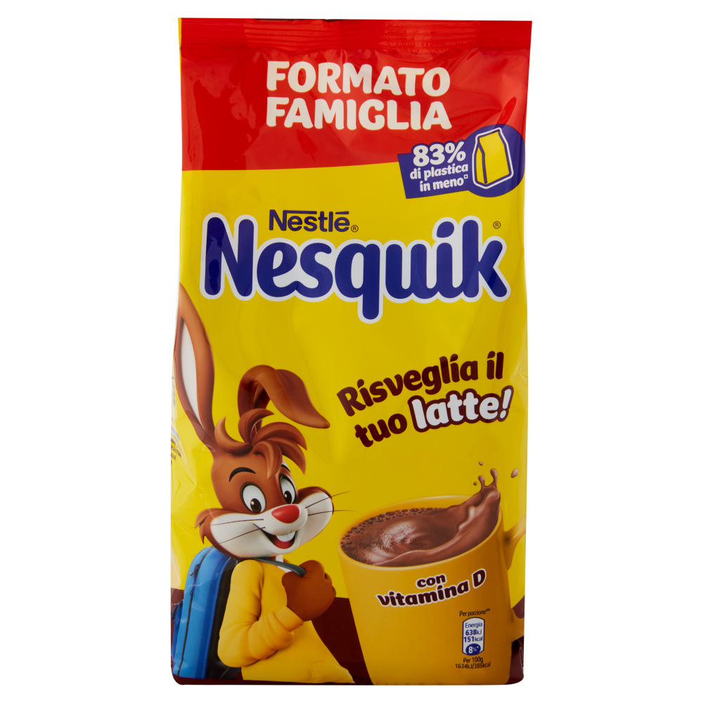 NESQUIK Preparato Solubile per Bevanda con Cacao Magro sacchetto 800 g