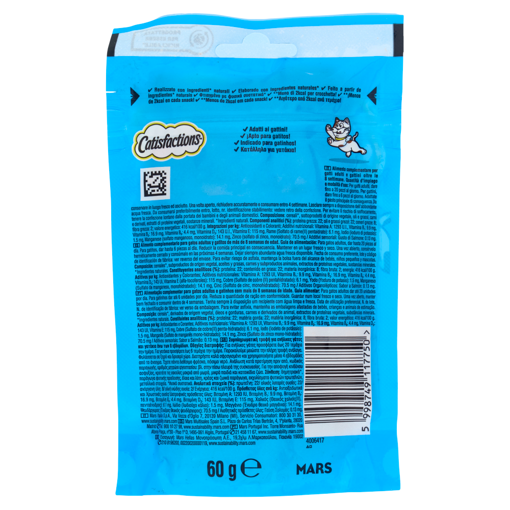Catisfactions Snack Gatto Salmone 60 g