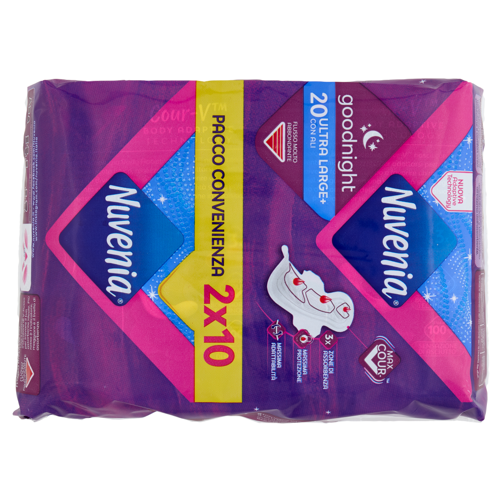 Nuvenia goodnight Ultra Large+ con Ali 2 x 10 pz