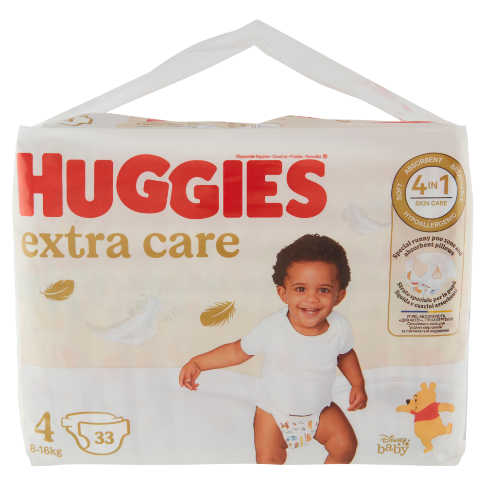 Huggies extra care Pannolini 4 8-16 Kg 33 pz