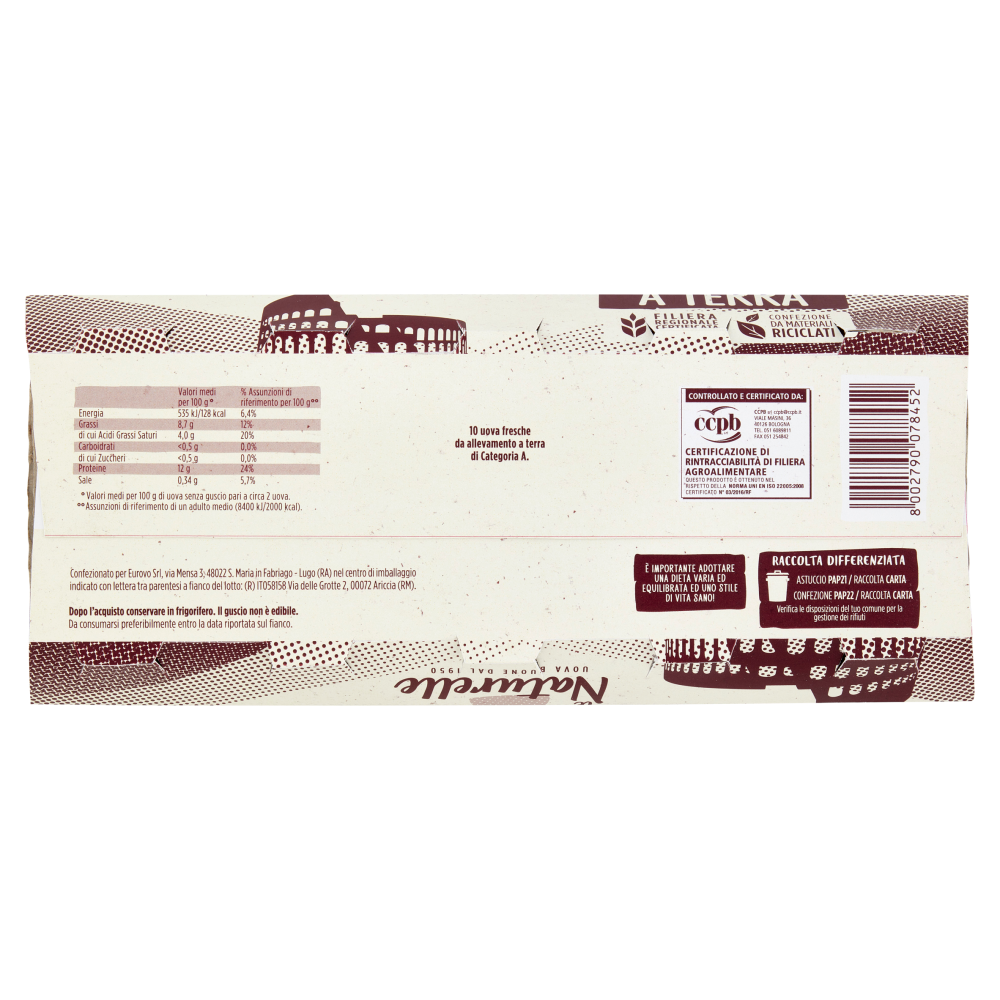 le Naturelle Le Regionali Lazio 10 Uova Fresche da Allevamento a Terra 500 g