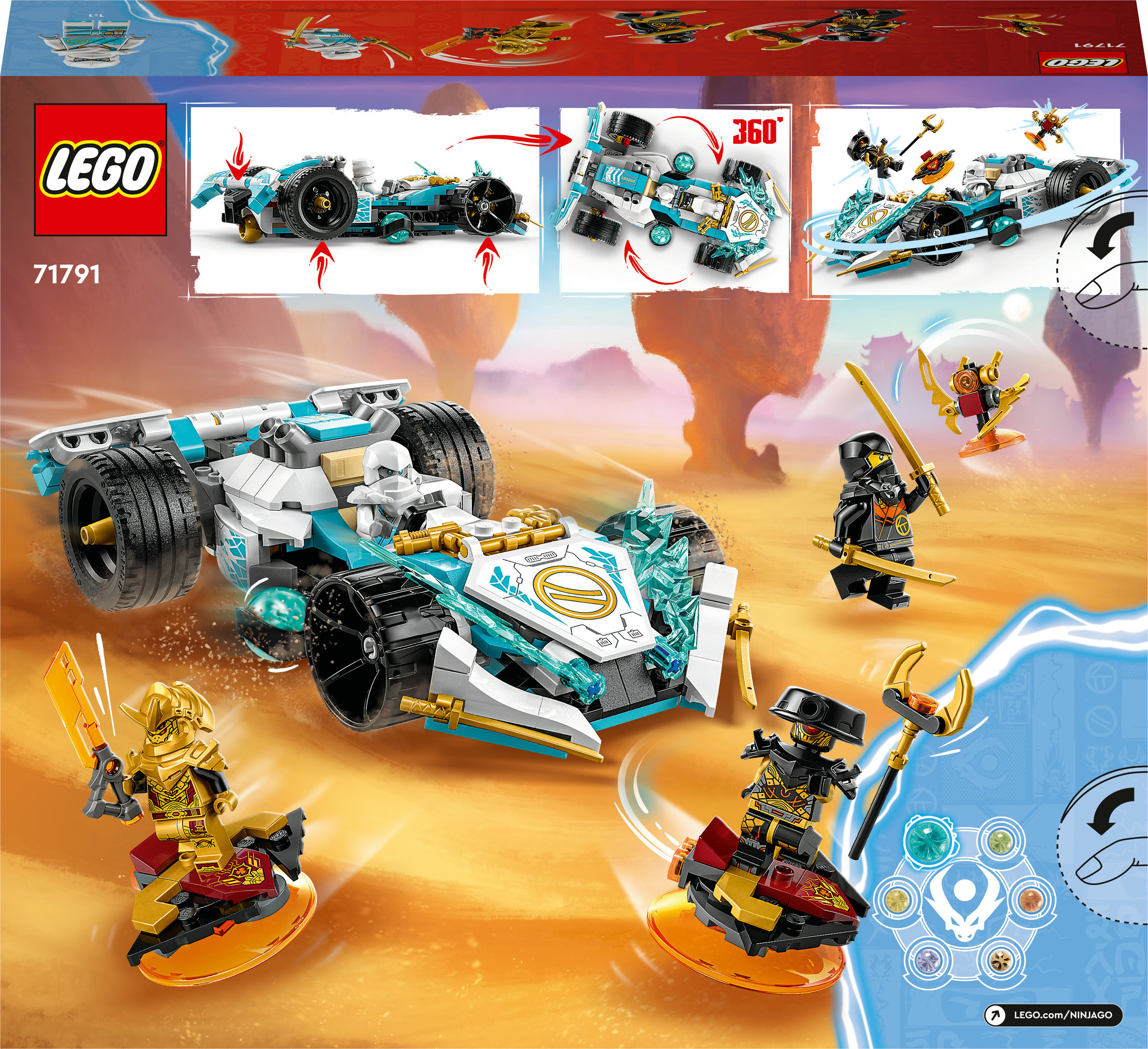 LEGO NINJAGO Auto da corsa Spinjitzu Dragon Power di Zane