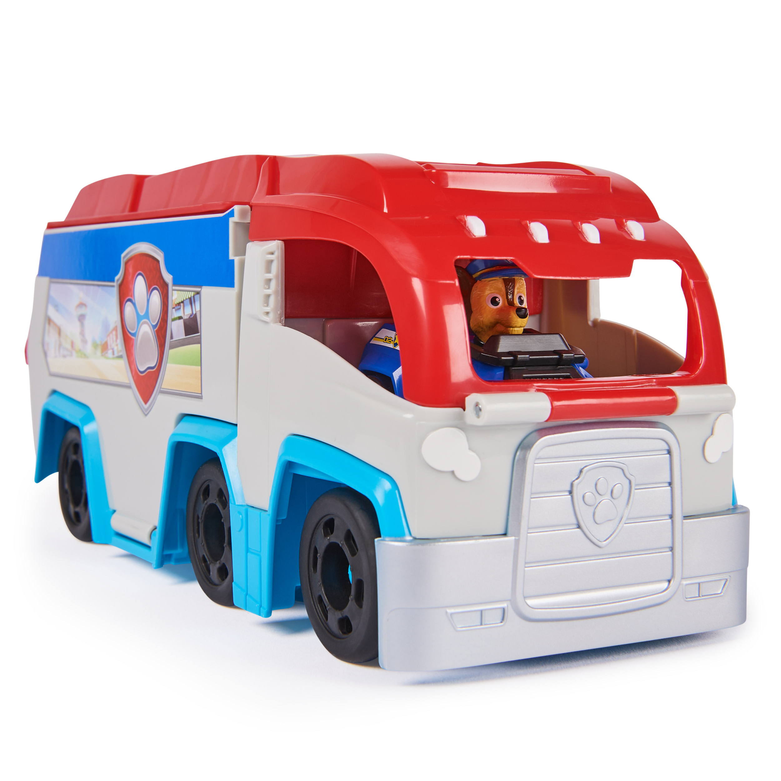 PAW Patrol , Pup Squad Patroller, Veicolo di Squadra, Veicolo Giocattolo con Auto Collezionabile di Chase, Giocattoli per Bambini e Bambine, 3+ Anni